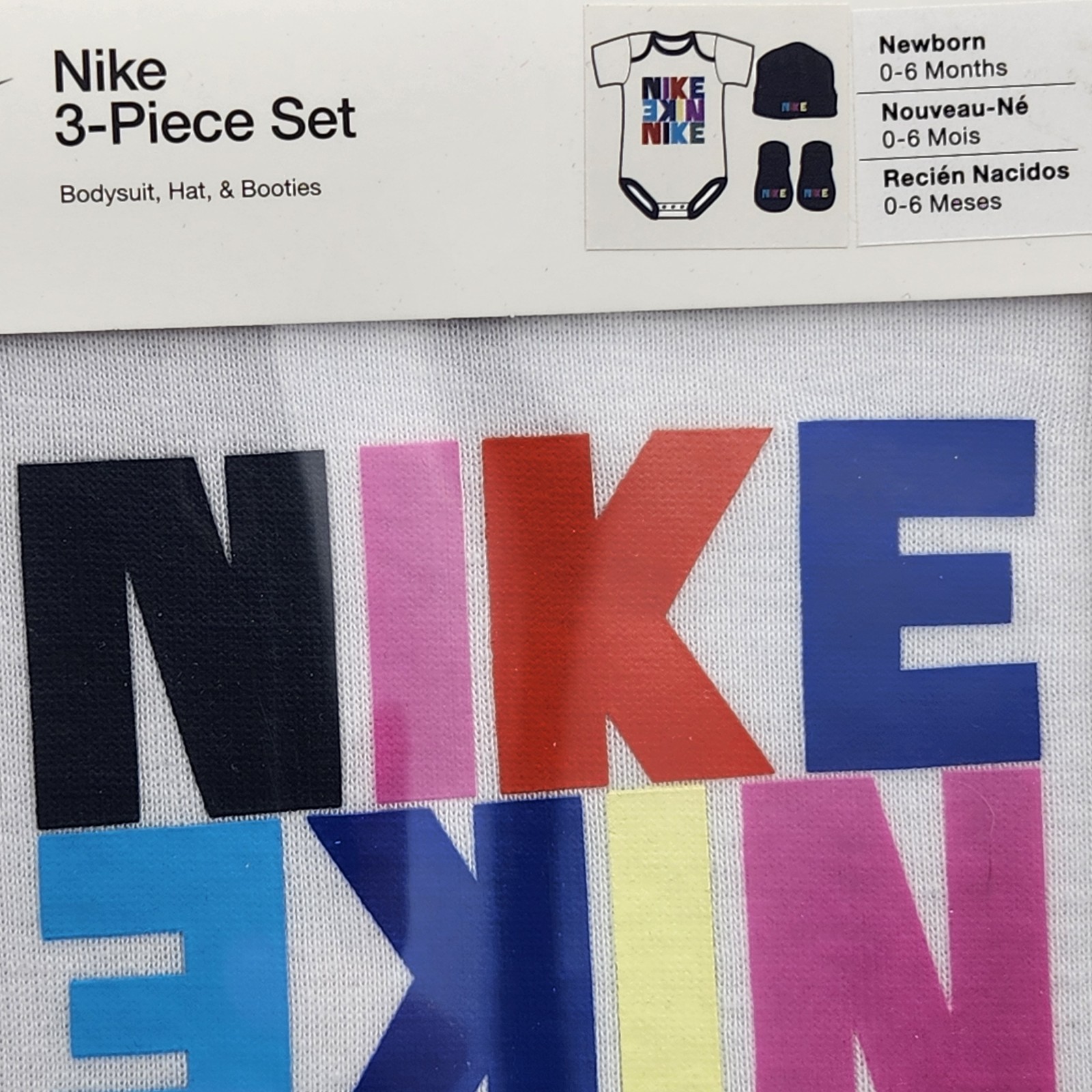 3 Piece Nike Baby Gift Set / Outfit, 0-6 Months, Hat, Booties Unisex