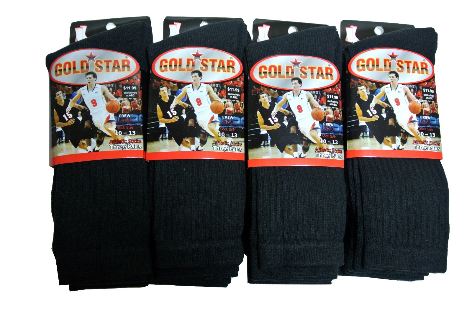3 OR 12 pairs Men’s Crew Socks Cotton Cushion Sport 10-13 Multi-color
