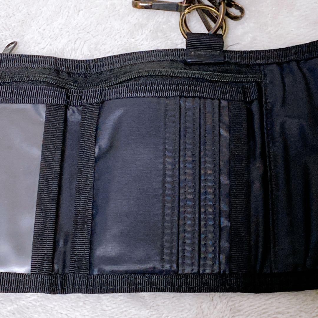 Porter Capsule Wallet Black Trifold with Keychain Used Compact Stylish