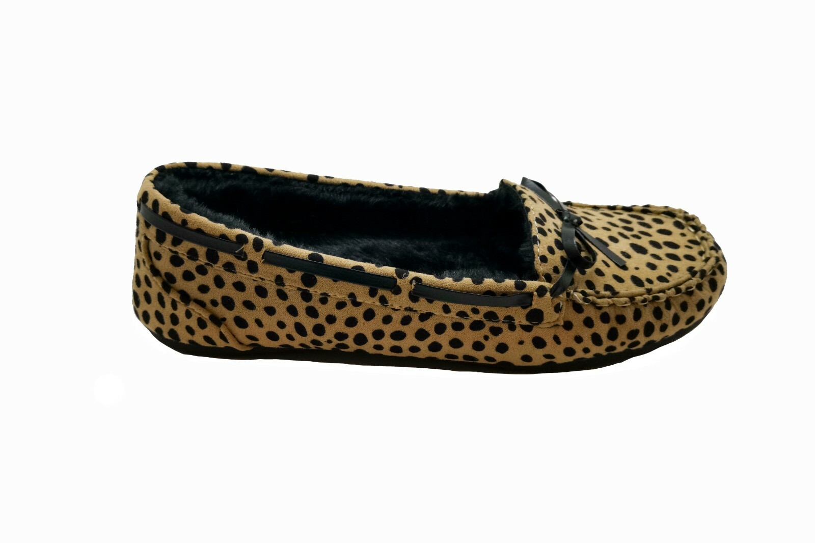 Moccasins Women Slip On Indoor Outdoor Shoe Slipper Fur Loafer #985