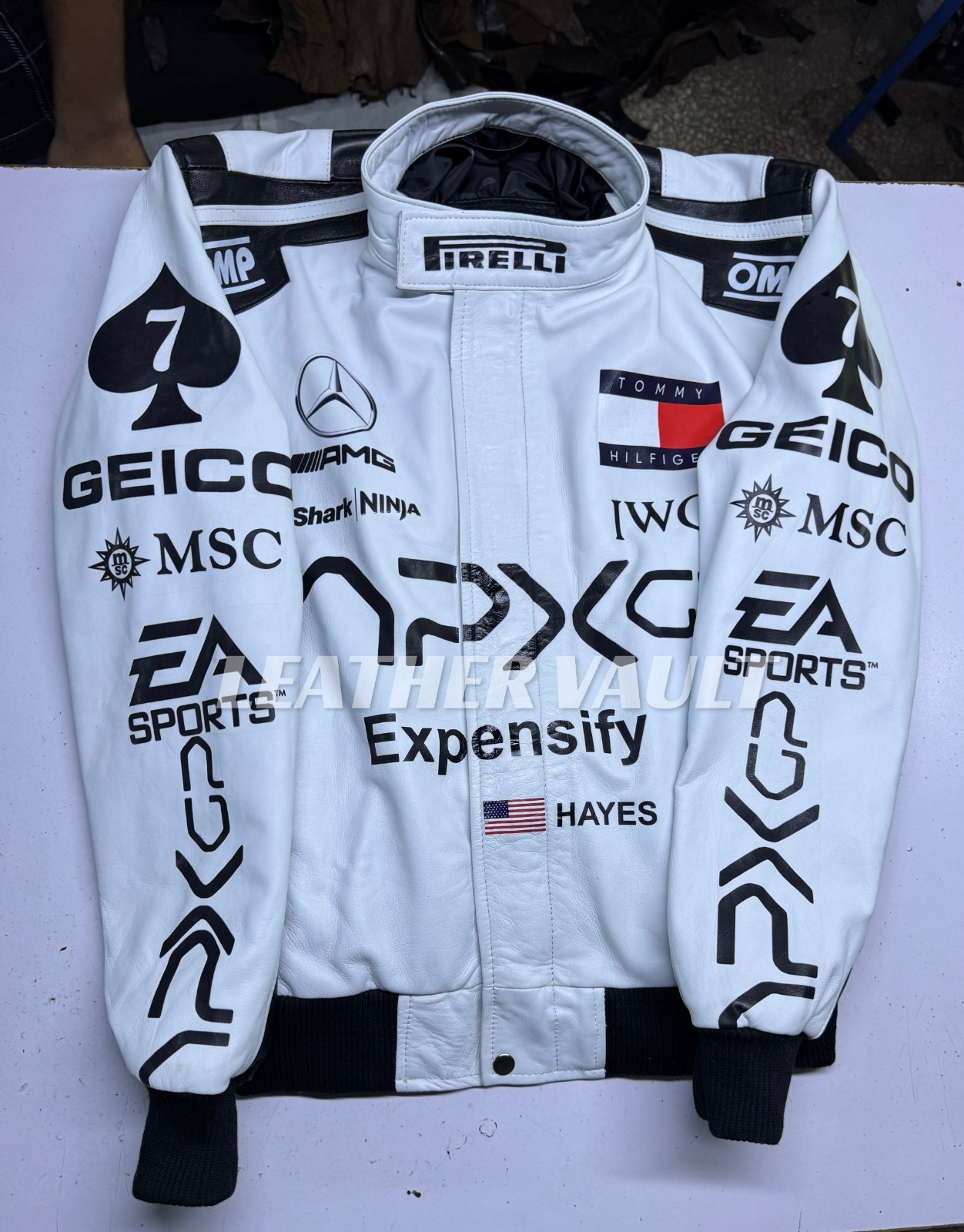 NEW MEN’S BRAD PITT F1 MOVIE 2025 Inspired Racer Leather Bomber Jacket Cosplay