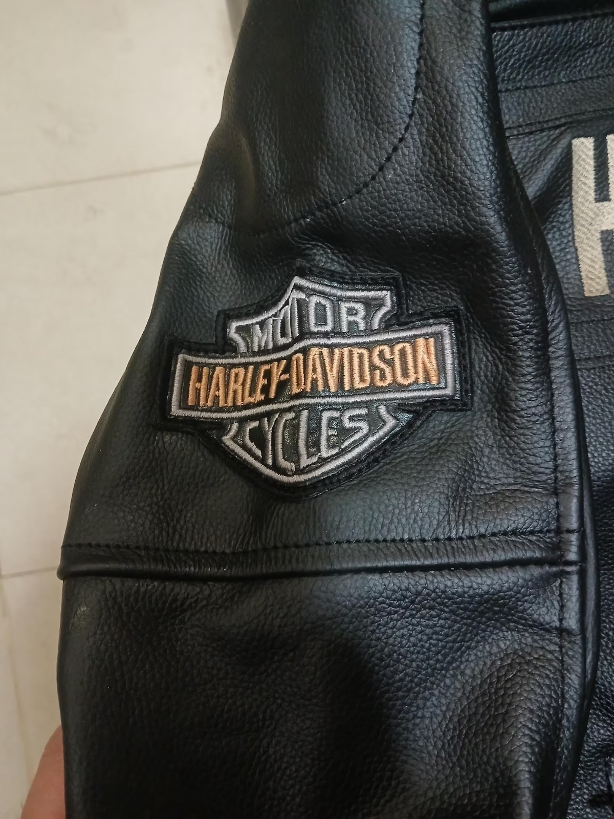 Harley Men’s Black Biker Jacket – Real Cowhide Leather Motorcycle Jacket