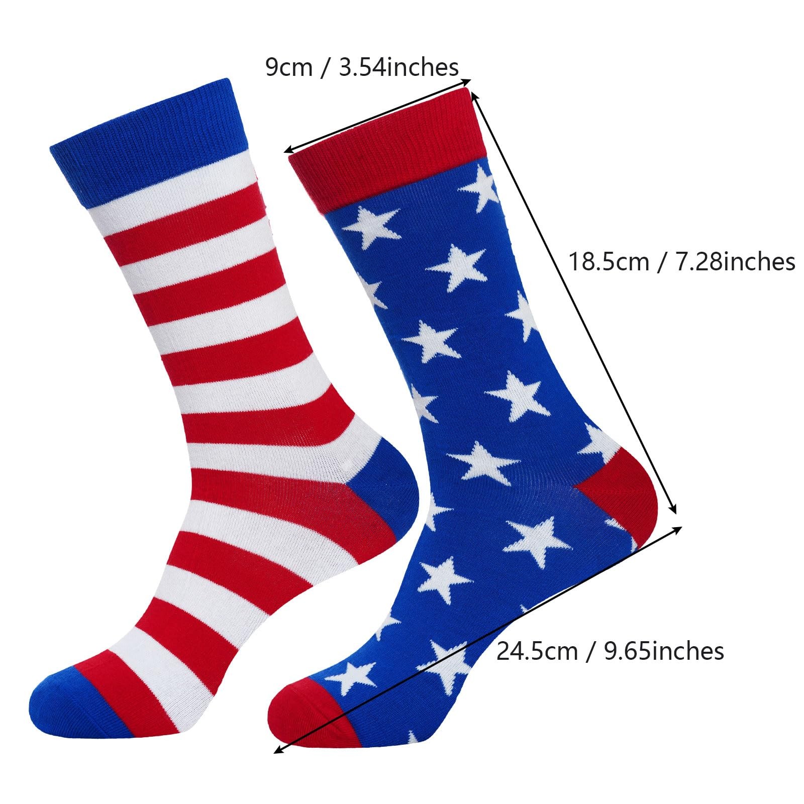 3 Pairs American Flag Socks Men Women USA Patriotic Stars Stripes Gift Set