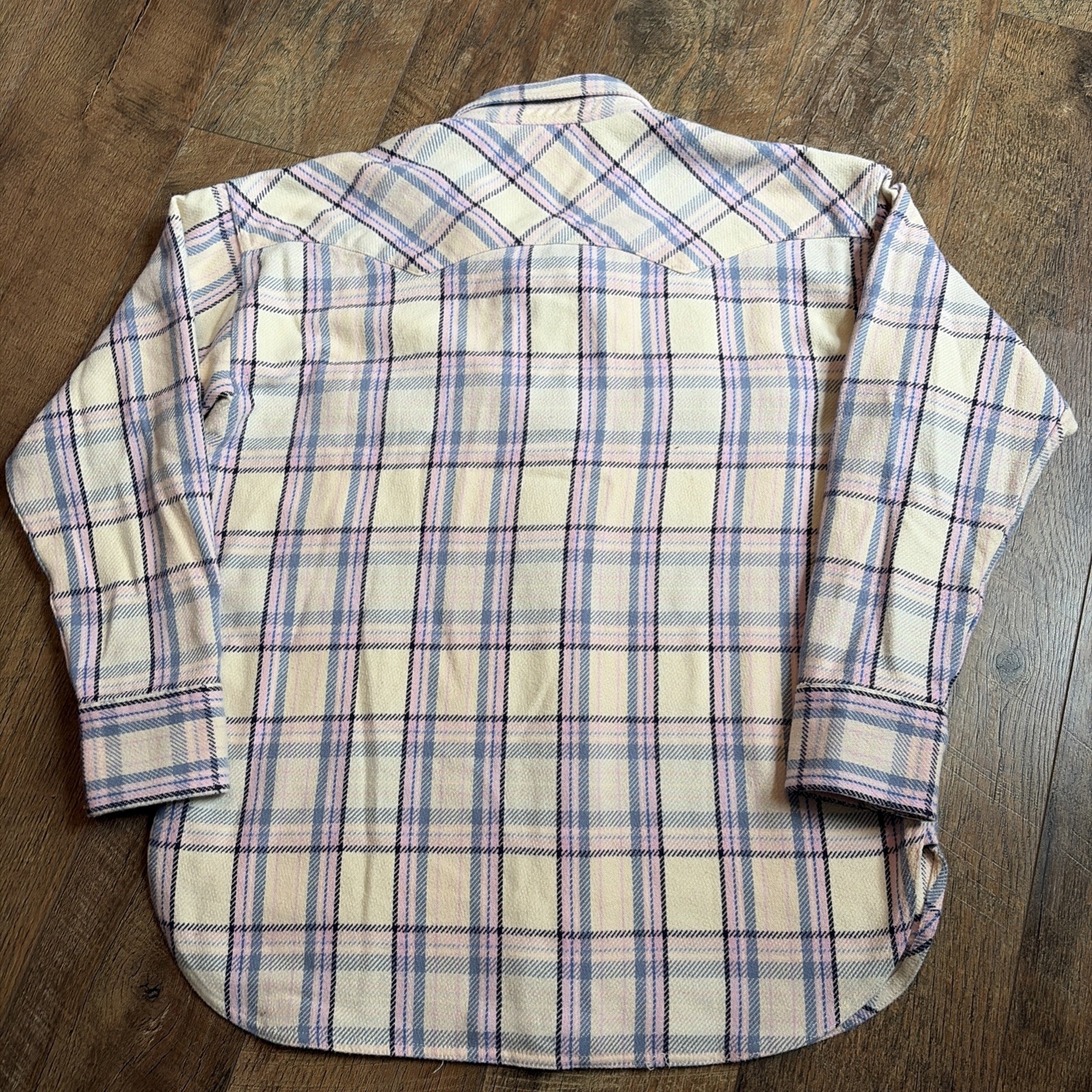 J Crew | 100% Cotton ‘Relaxed Fit’ Blue & Pink Plaid Pearl Snap Oversize Flannel