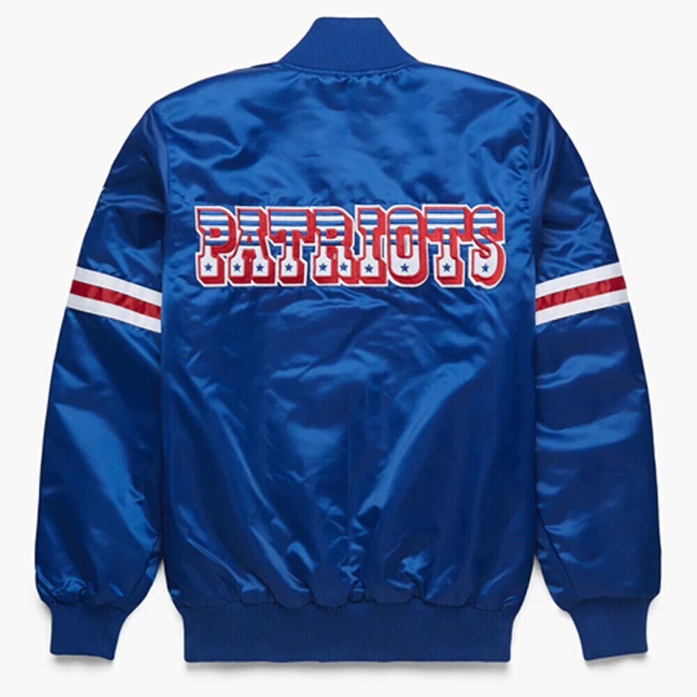 New England Patriots Blue Satin Jacket Varsity Jacket Baseball Jacket All Sizes
