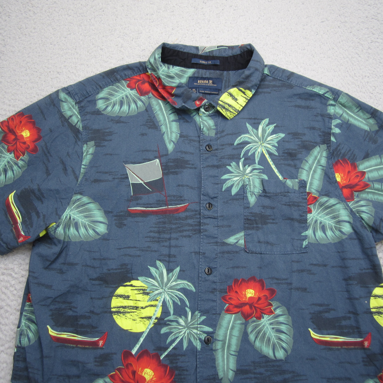 Roark Shirt Mens XL Button Up Jamie Thomas Capsule Hawaiian Camp Floral