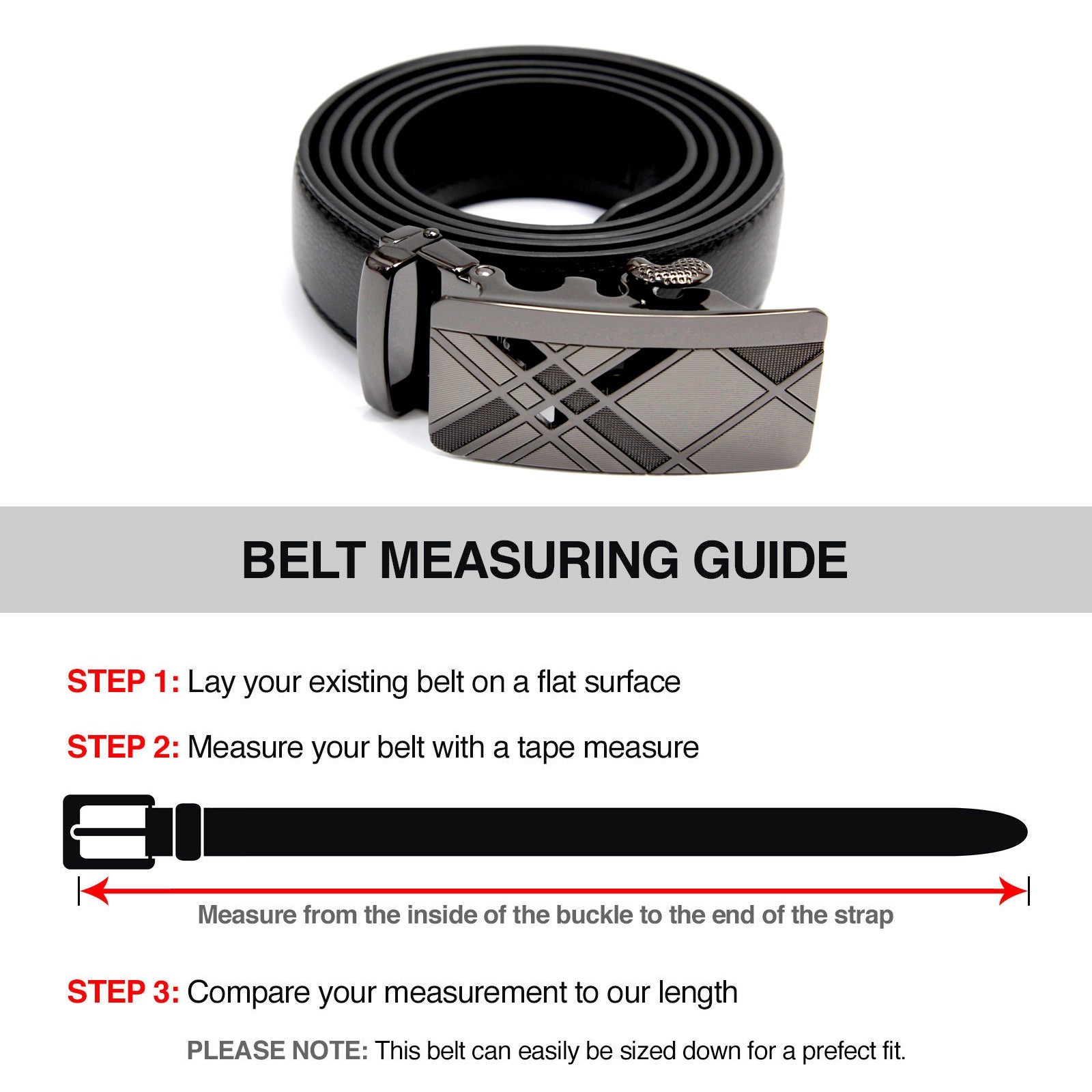Lot Genuine Leather Mens Ratchet Belt Belts For Men Adjustable Automatic Buckle