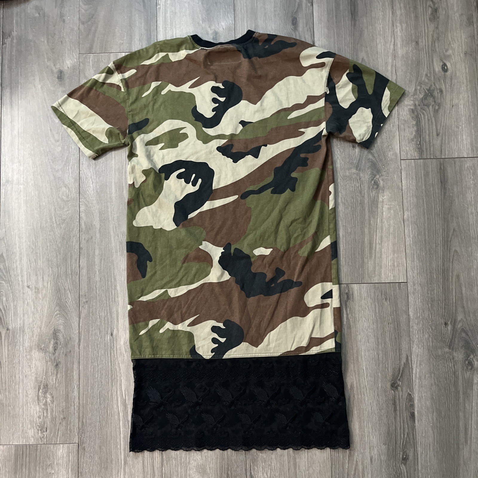 Adidas Dry Clean Only Womens XS Green Camo T Shirt Dress