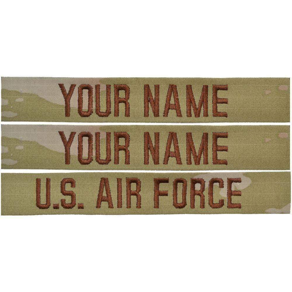 3 Piece Custom Air Force Name Tape Set – SEW ON – 3-Color OCP