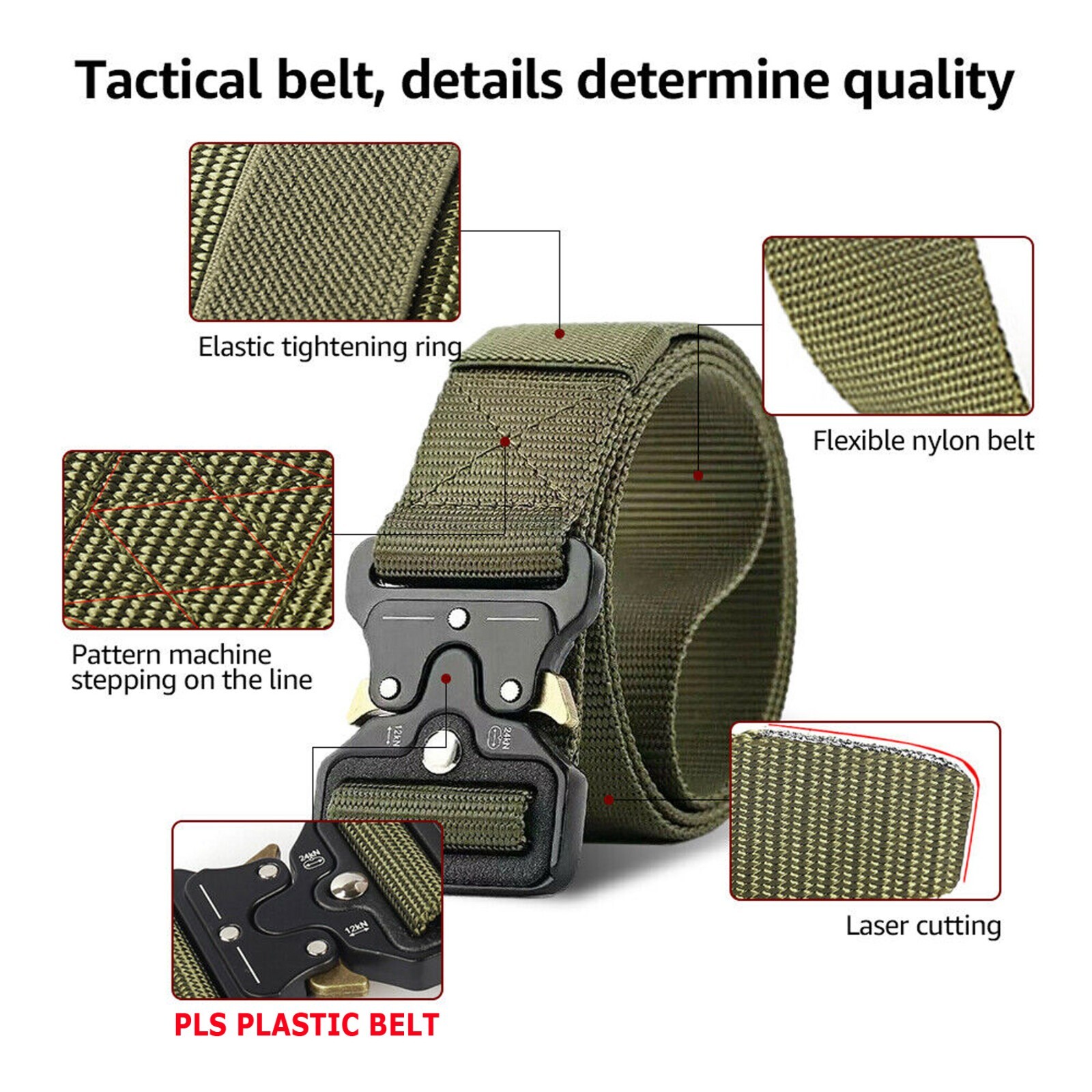 MEN Casual Military Tactical Army Adjustable Quick Release Belts Pants Waistband
