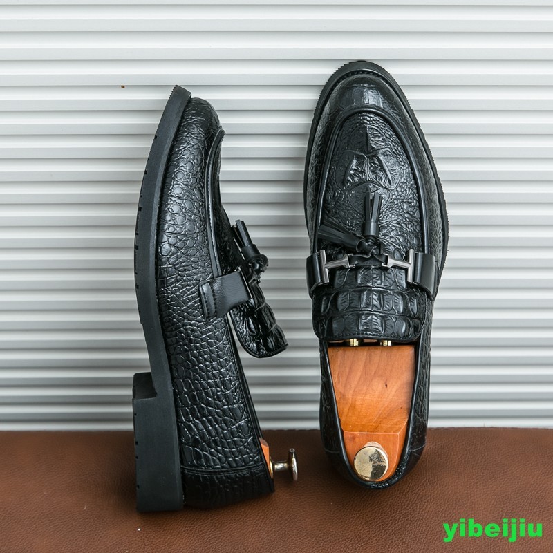 Men Business Alligator Crocodile Pattern Leather Shoes Tassel Oxford Fashion Man