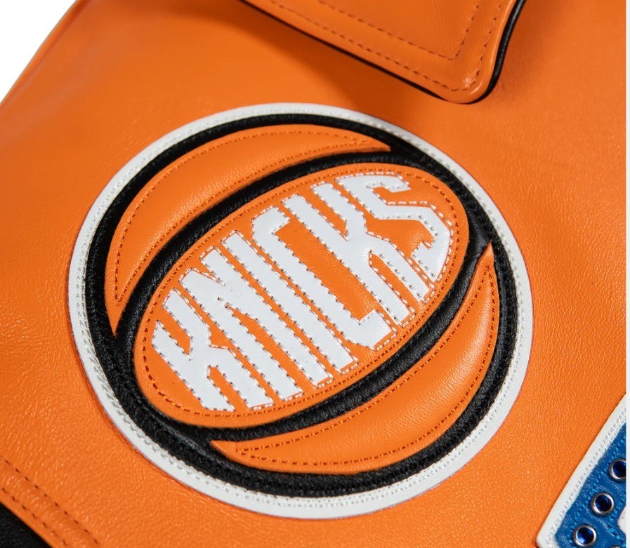 P-P New York Knicks Limited Edition Orange Leather Jacket