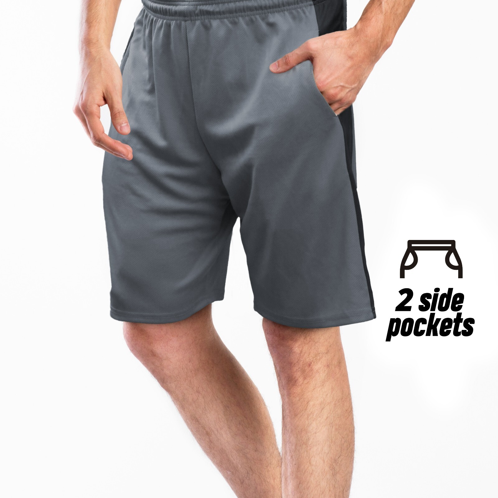 [5 Pack] Men’s Active Athletic Shorts Basketball Running Workout Training Gym
