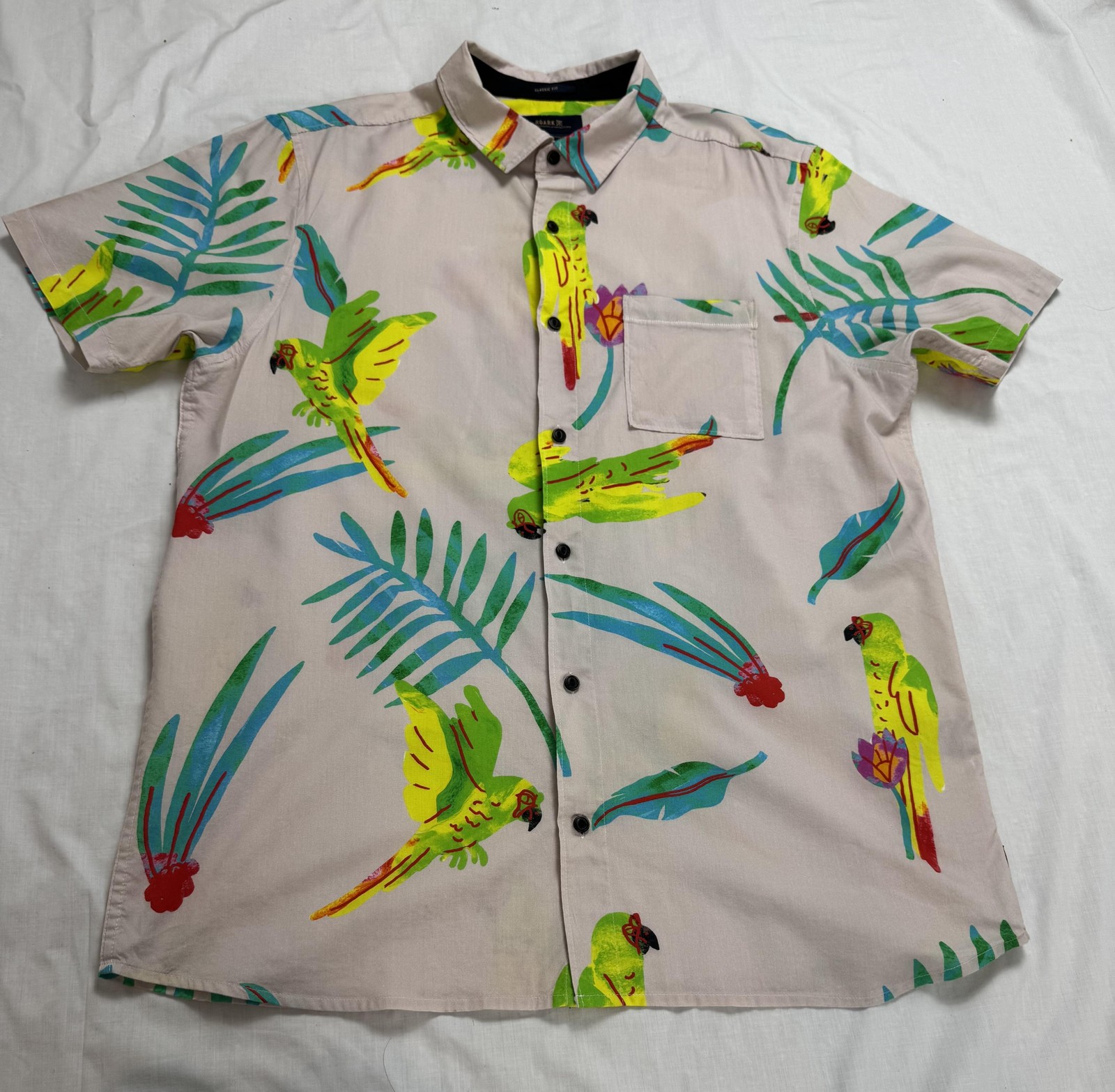 Roark Shirt Mens Large Parrot Tropical Button Up Jamie Thomas Capsule RW590