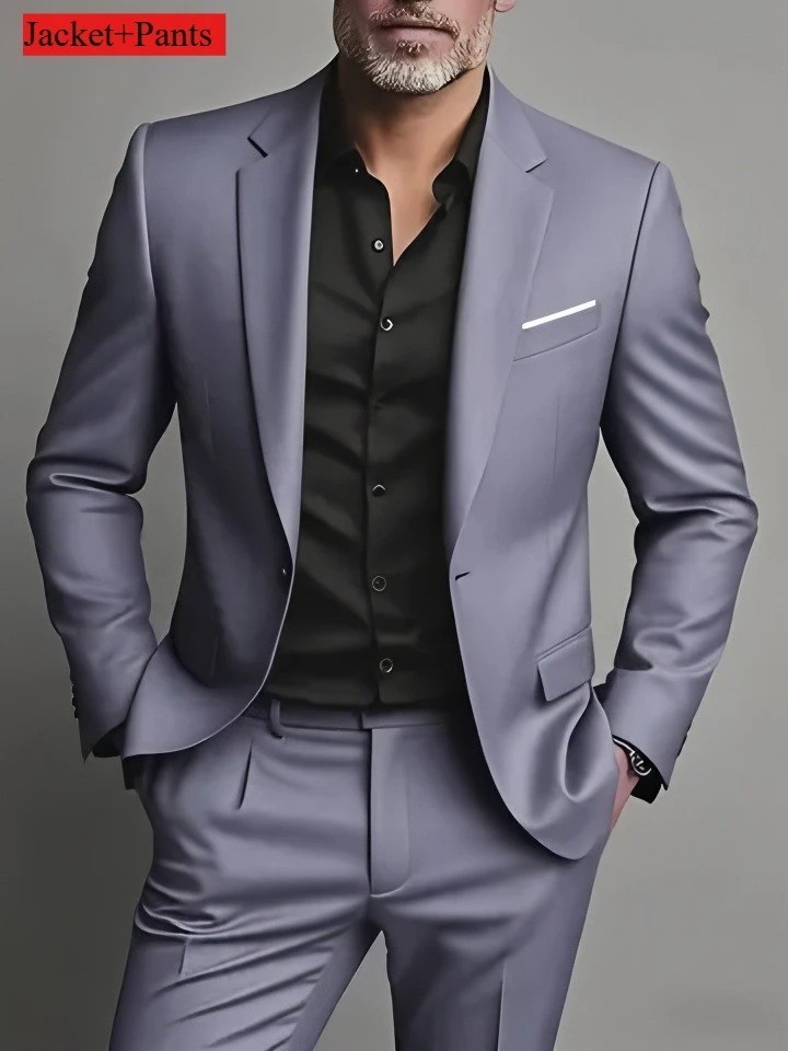 Men’s 3-Piece Slim Fit Suit Set Formal Wedding Business Party Blazer Vest Pant