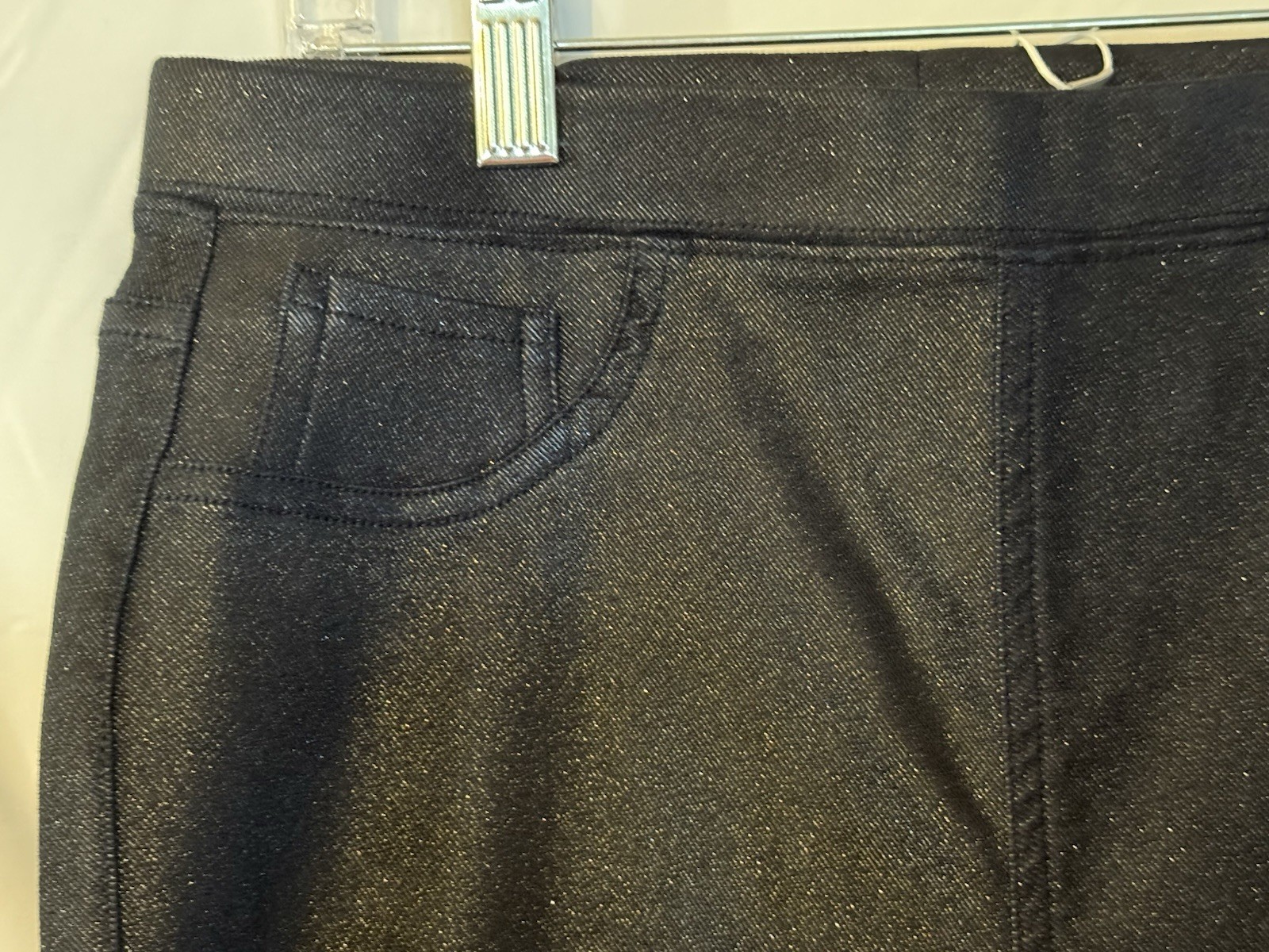 Tractr Sequin Pull On Jeans 6/28 Navy High Rise Skinny NWT