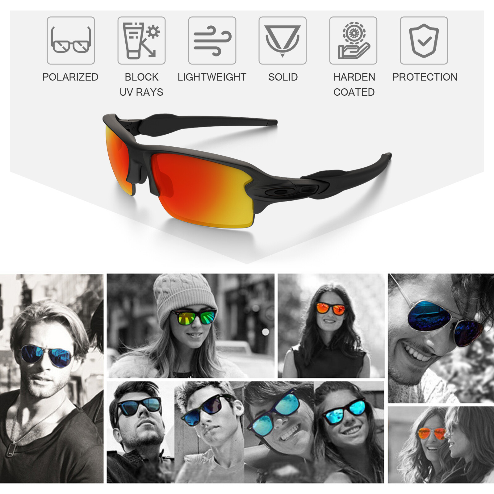 TURE POLARIZED Replacement Lenses for-Oakley Frogskins Lite OO9374 Multi Option
