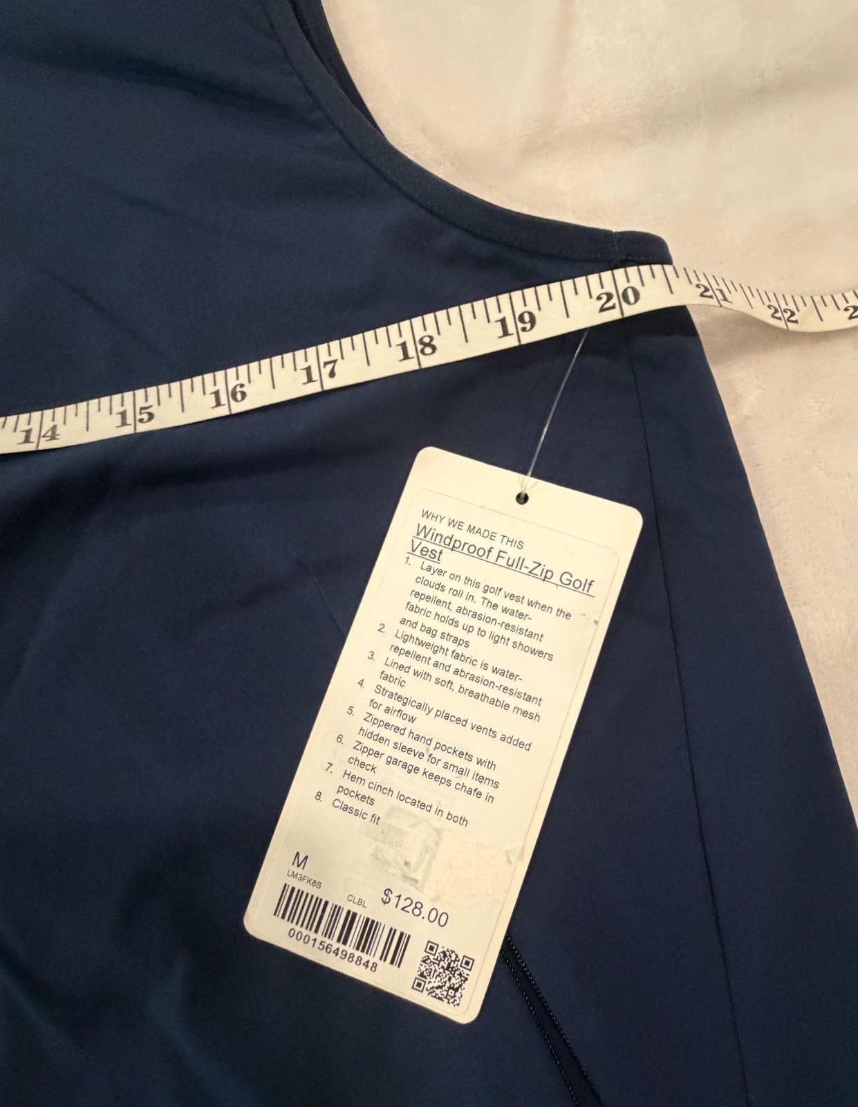 New W/tags! Lululemon Windproof Full Zip Golf Vest CLBL Blue Men’s Size M
