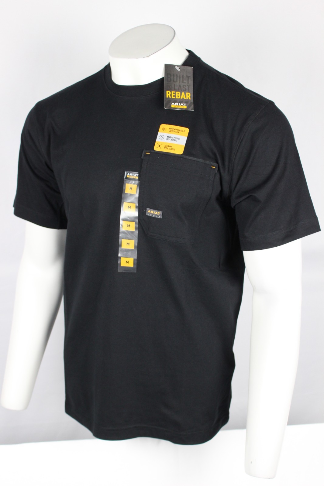 Ariat Men’s Rebar Workman Born For This T Shirt Short Sleeve Black USA 10043633