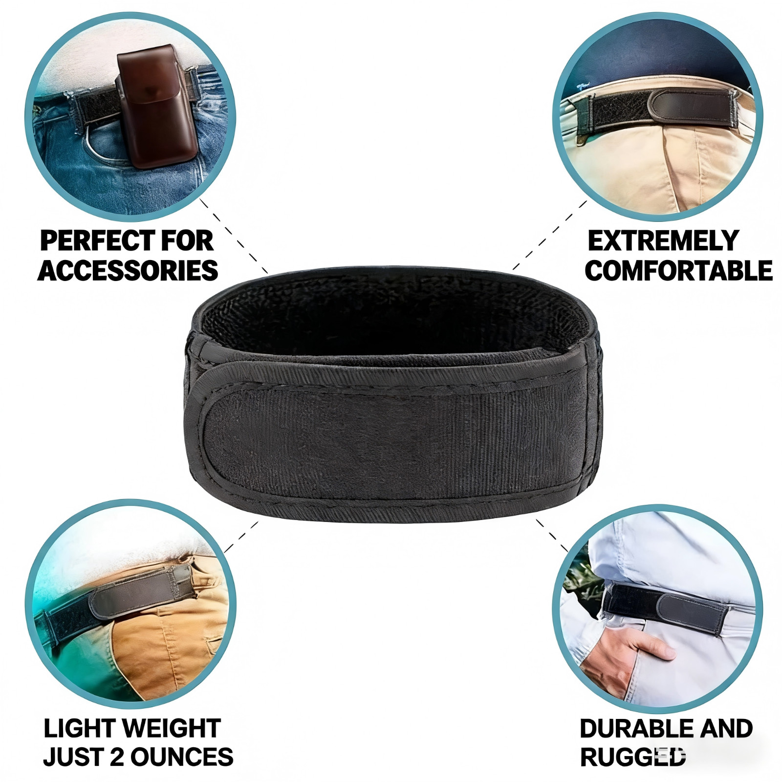 2PCS Adjustable No Buckle Belt for Men Elastic Stretch Waist Comfort Belt