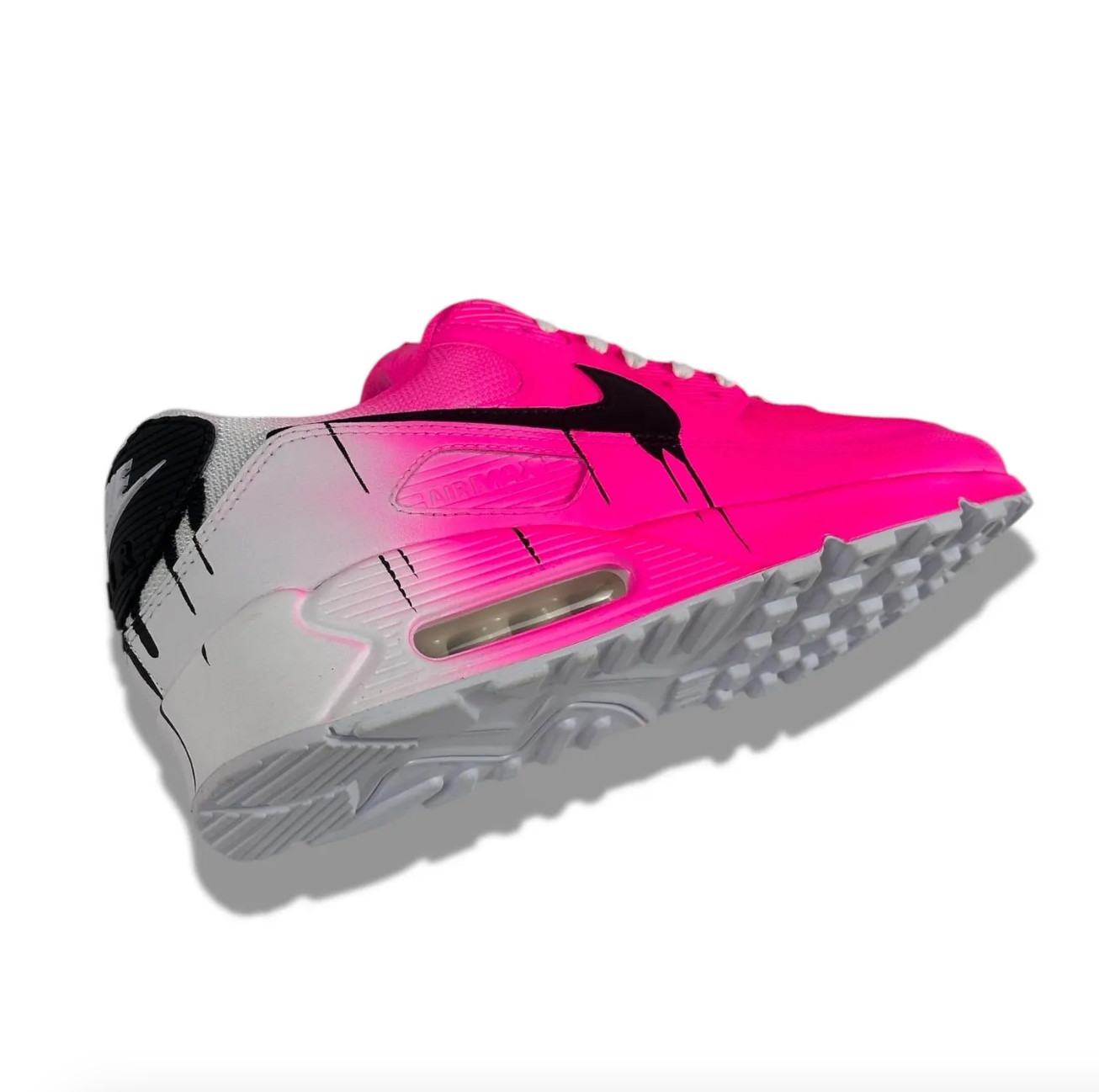 Nike Air Max 90 Custom – Pink Mismatch Fade Drip | Hand-Painted | In-Stock Sizes