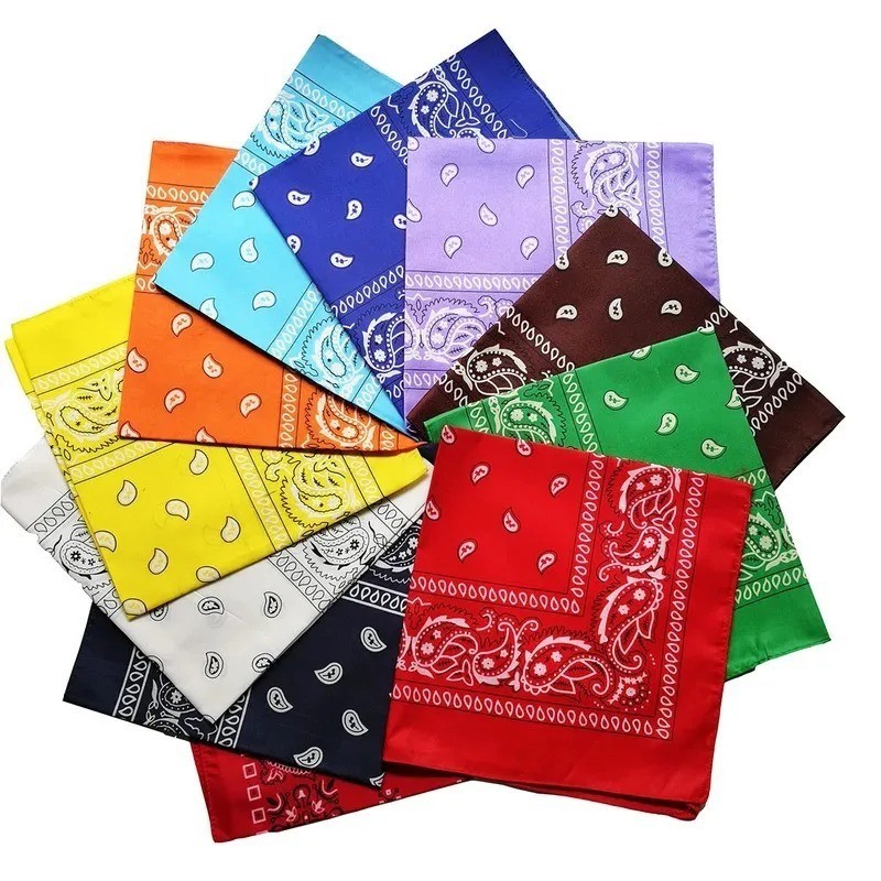 1-10Pcs Bandana 100% Cotton Paisley Print Double-Sided Scarf Head Neck Face Mask