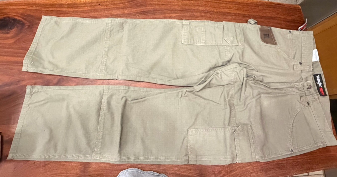 Wrangler Riggs Workwear Pants Mens 33×32 Green Cargo Ripstop Ranger Carpenter