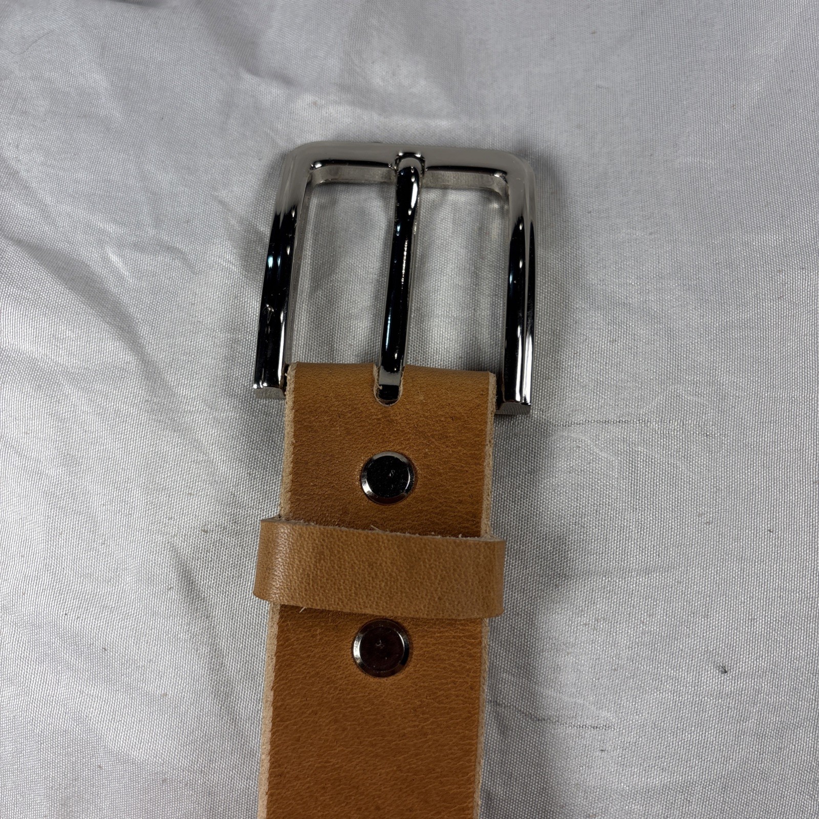 Natural Horween Chromexcel Handmade Leather Belt 1.5 Inch Raw Edge Silver Buckle