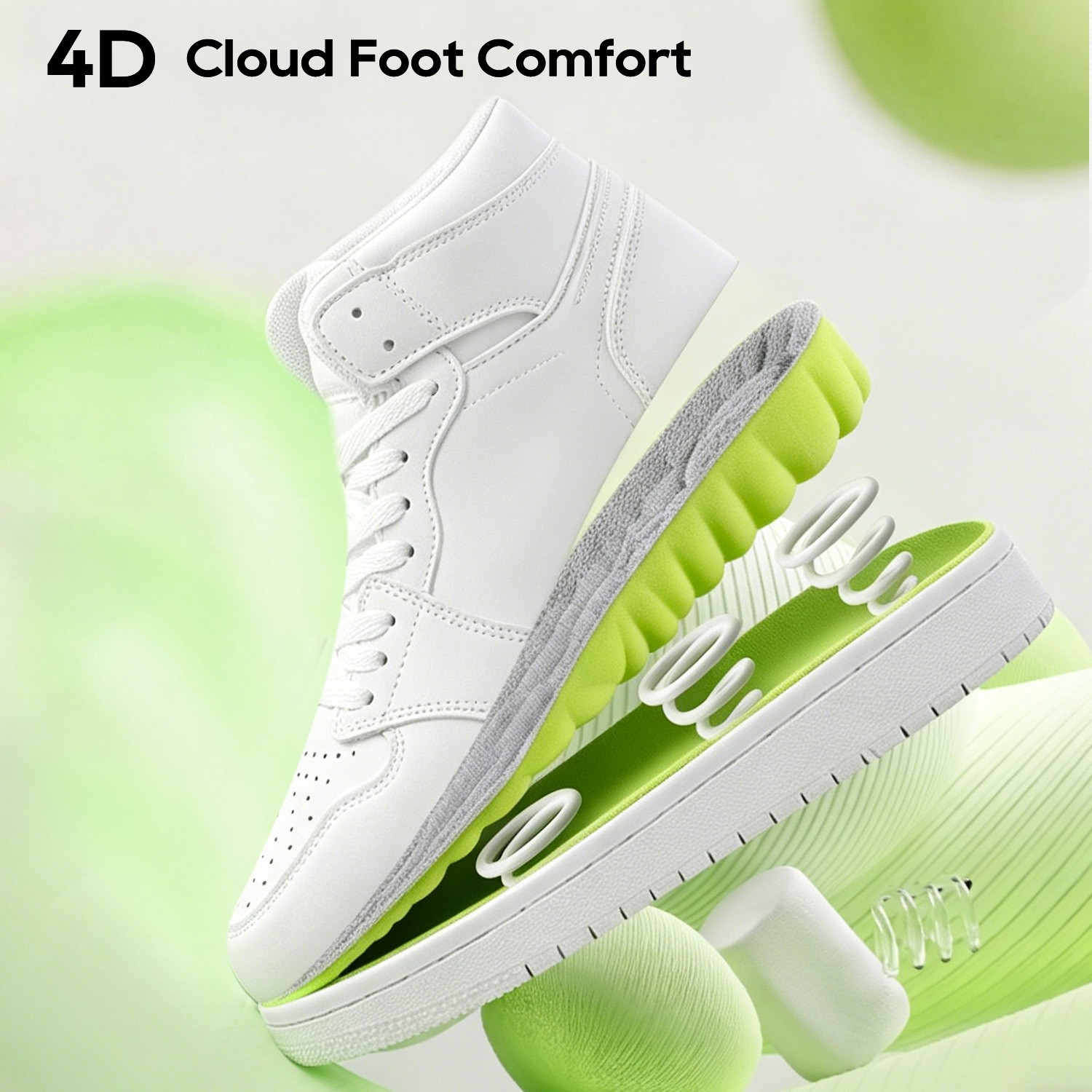 4D Cloud Height Increasing Insoles – Ultra Soft Elastic Comfort Shoe Pads US7-12