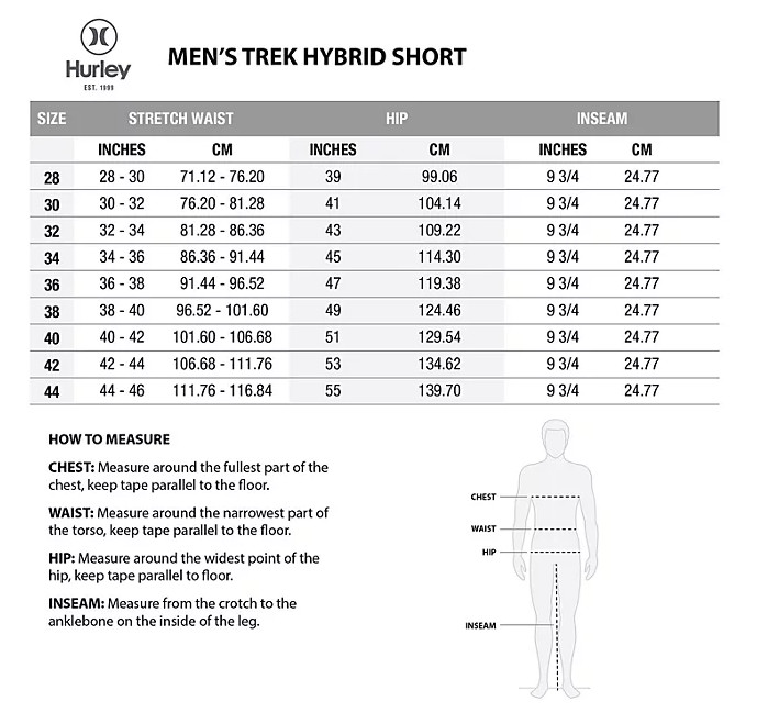 Hurley Men’s Water Repellant Stretch Trek Hybrid Short