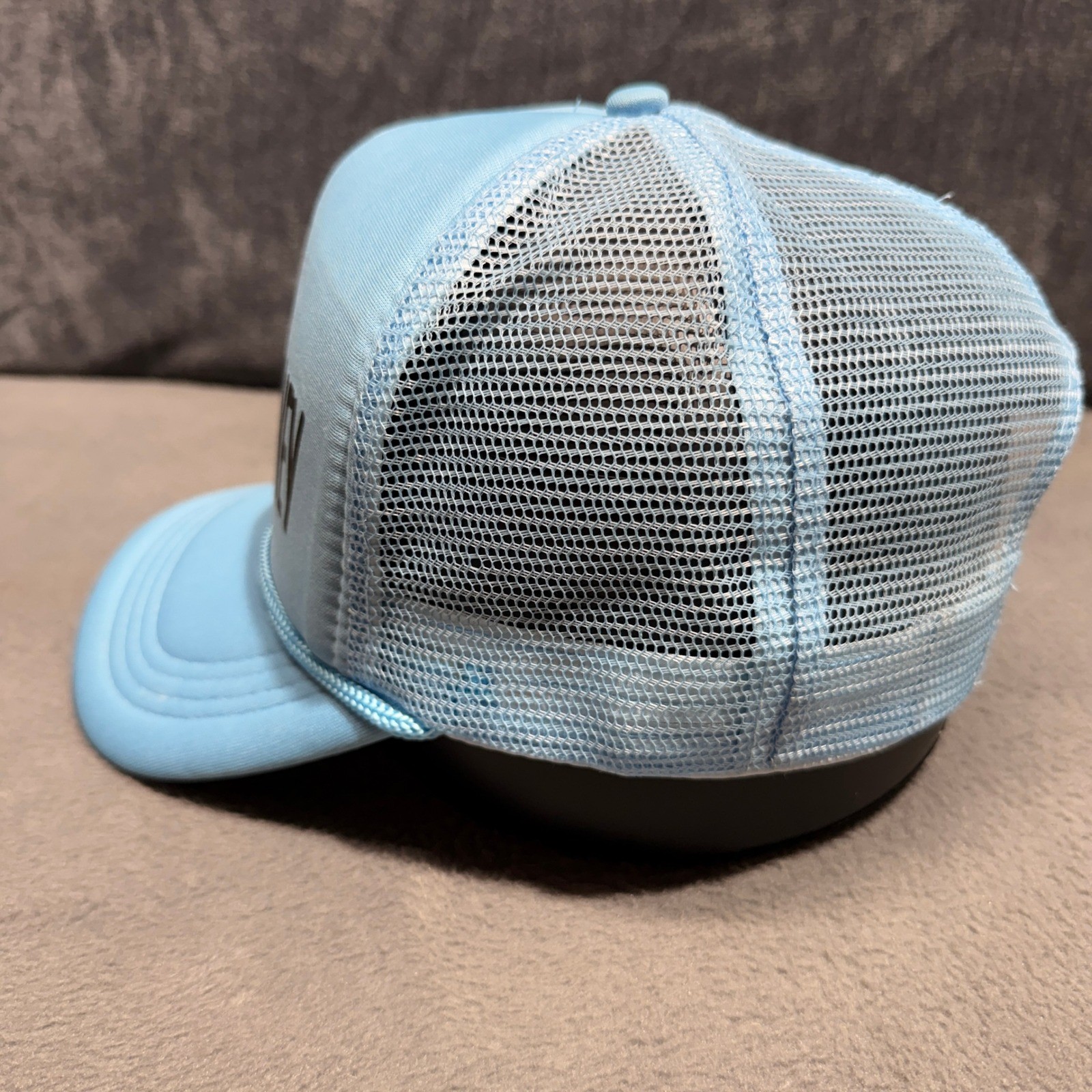 Its Only Money Light Blue Trucker Hat Mesh Back Snapback Slogan Cap