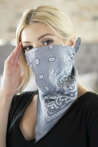 2 Pack Bandana 100% Cotton Paisley Print Double-Sided Scarf Head Neck Face Mask