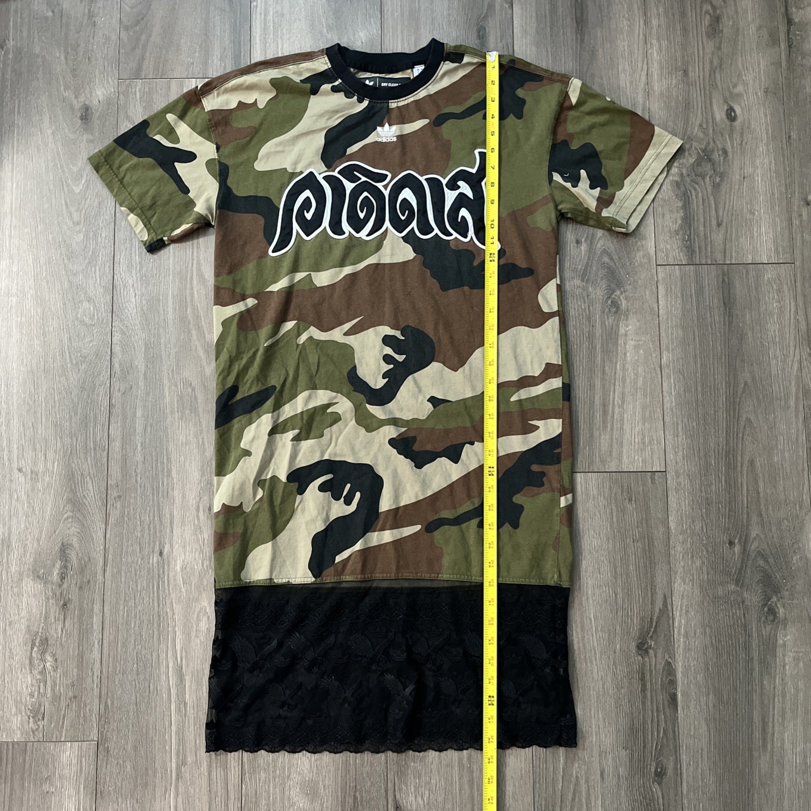 Adidas Dry Clean Only Womens XS Green Camo T Shirt Dress