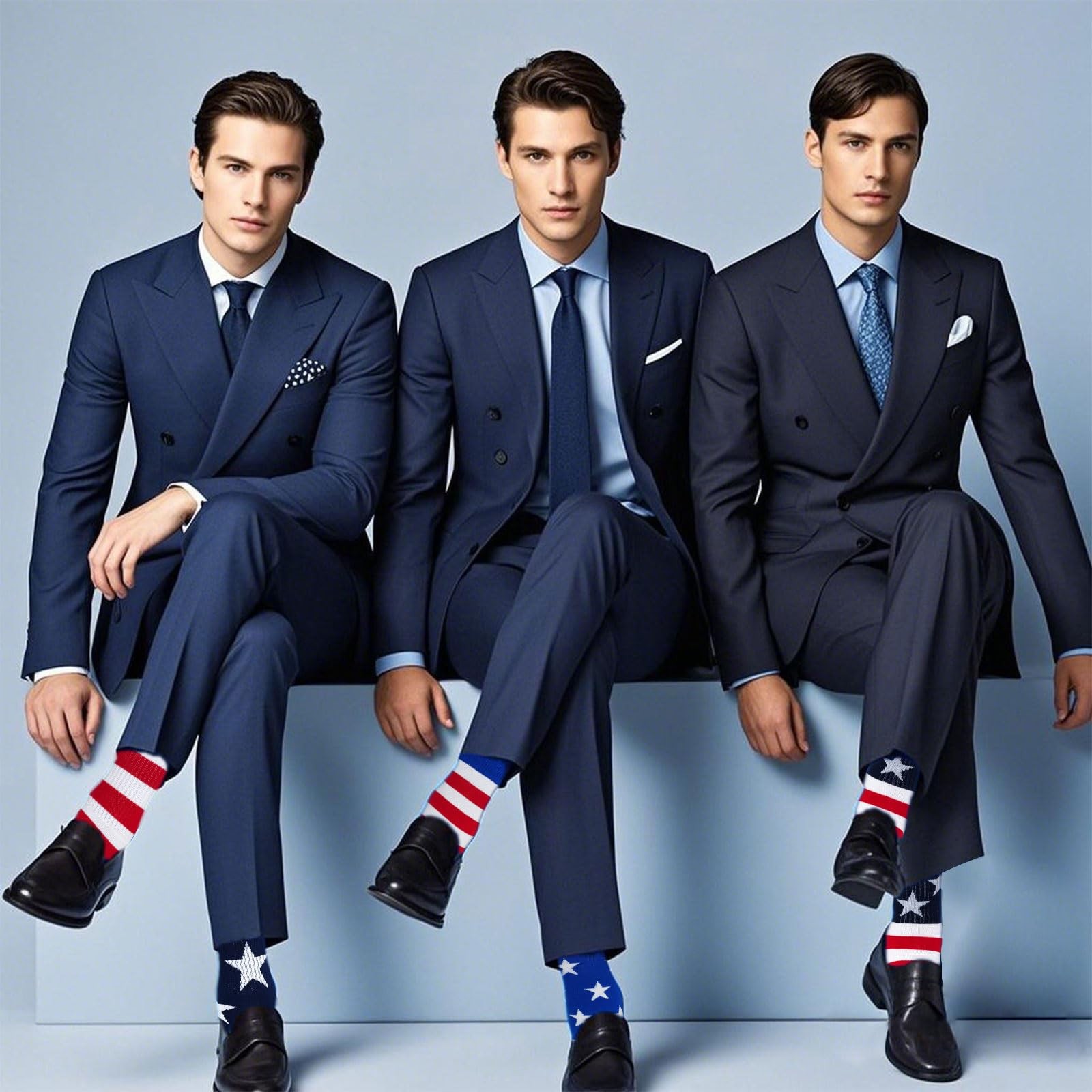 3 Pairs American Flag Socks Men Women USA Patriotic Stars Stripes Gift Set