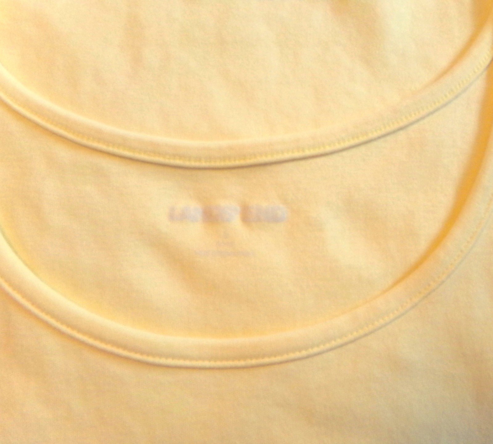 Lands End Scoop Neck Tank Top 100% Cotton Lemon Yellow Lg EUC