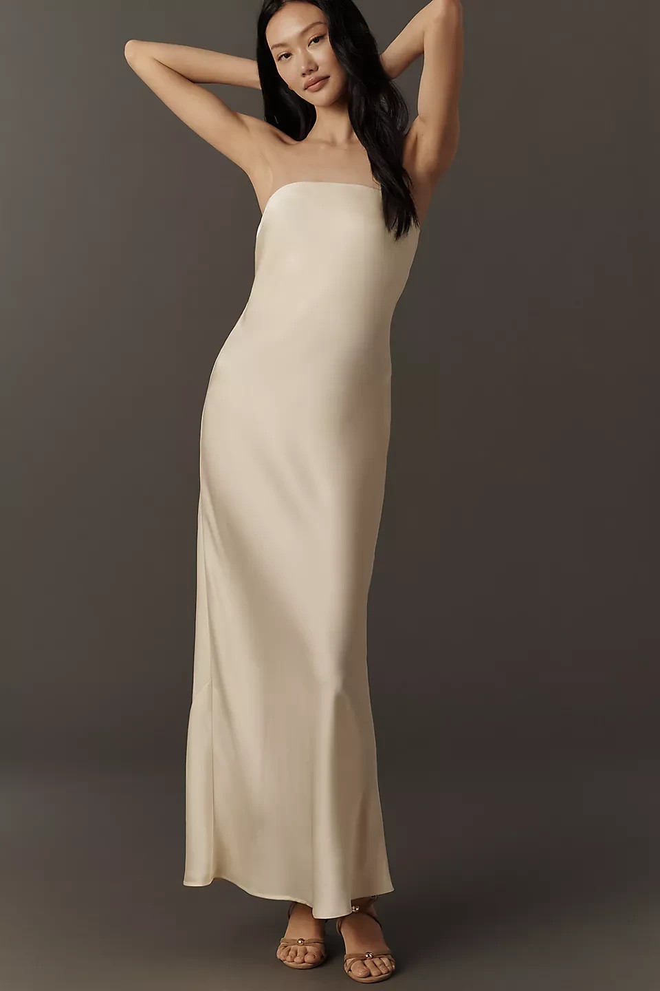 Anthropologie – Fleur Strapless Satin Maxi Slip Dress 4130929940060