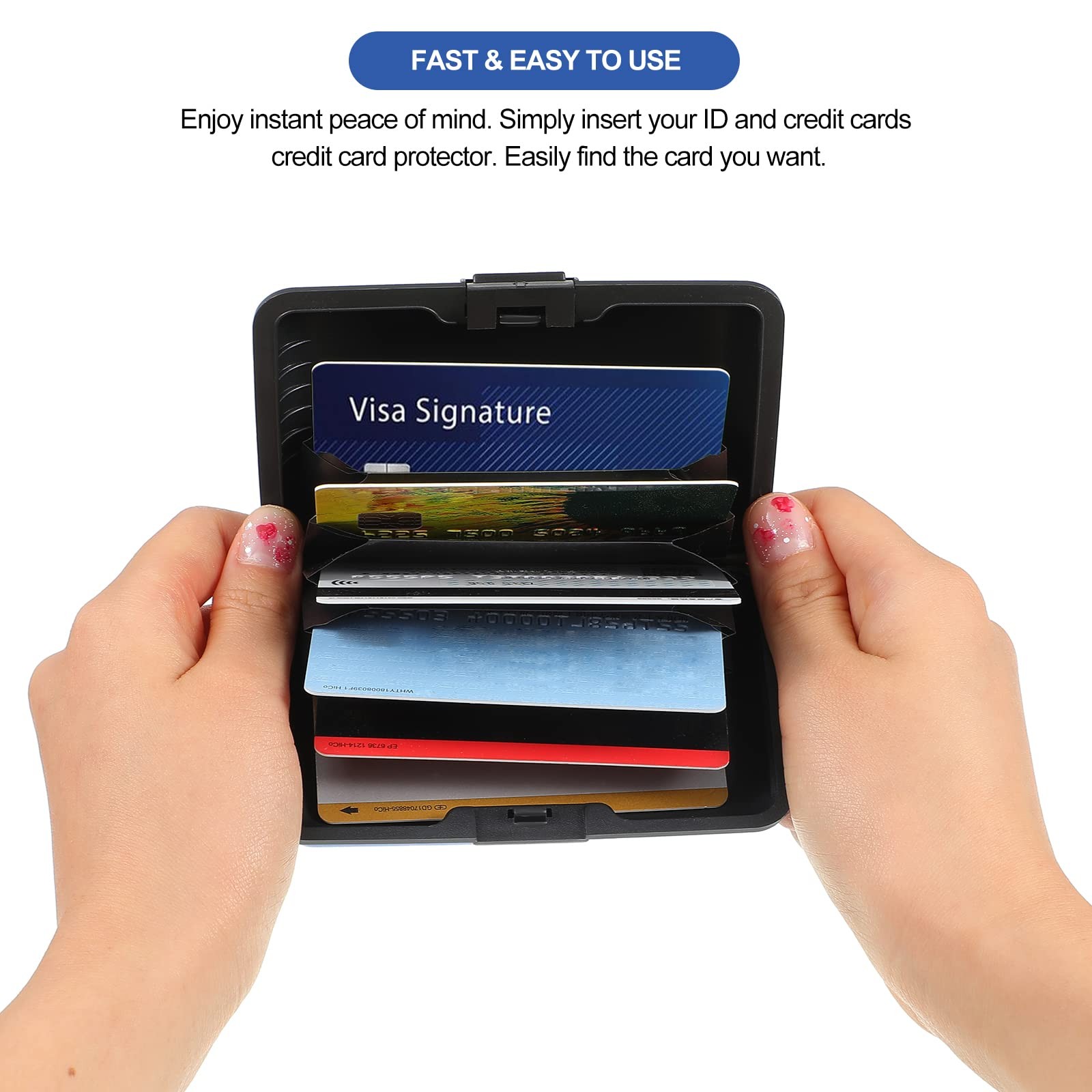 Aluminum Metal Wallet Business ID Credit Card Case Holder Anti RFID Scanning USA
