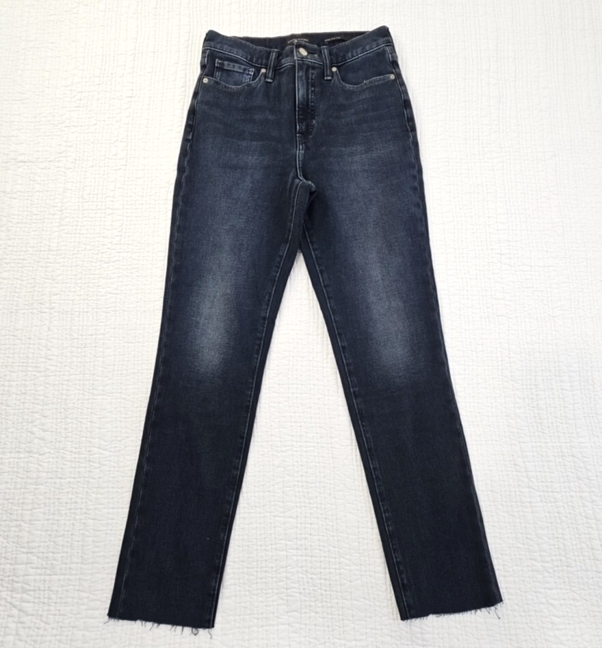 Banana Republic Premium Jeans Women’s 27L (28×30) Raw Hem Dark Wash Leggings EUC