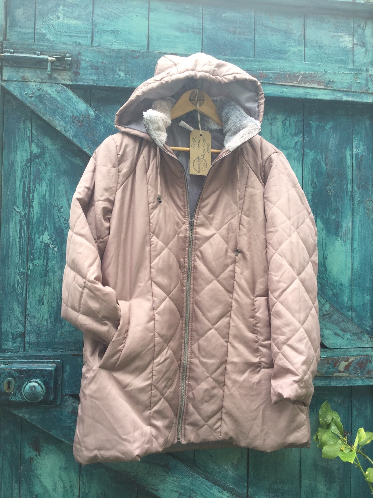 WOMENS COAT PINK QUILTED PARKA DESIGNER VINTAGE VGC WORN ON FILM INC UK PP