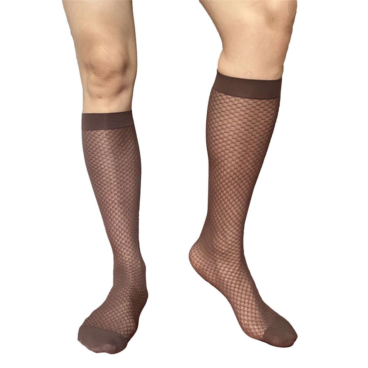 1/2/3 Pairs Mens Ultra Thin Dress Socks Silk Sheer Business Socks
