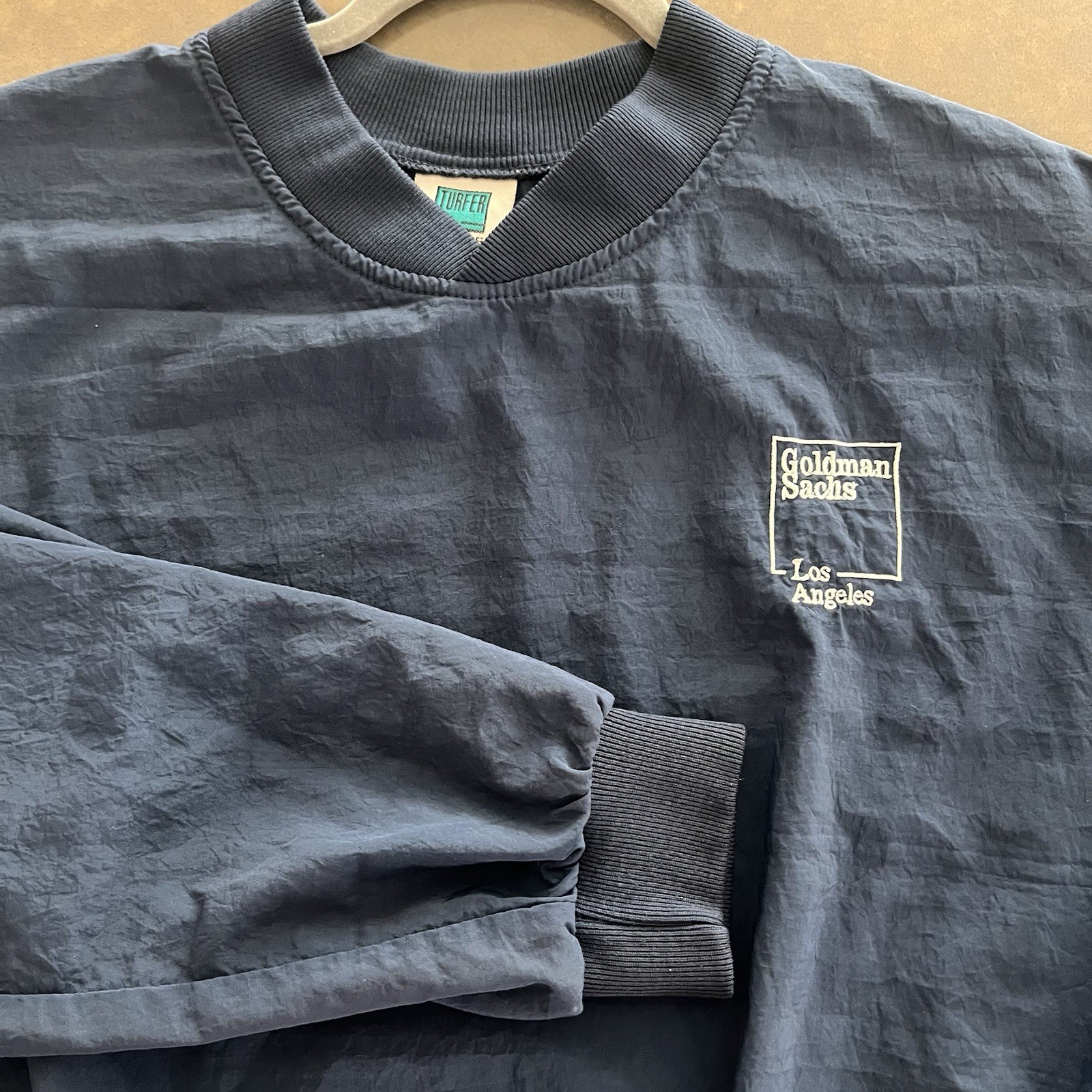 Vtg Goldman Sachs Los Angeles V-neck Pullover Golf Jacket Made in USA