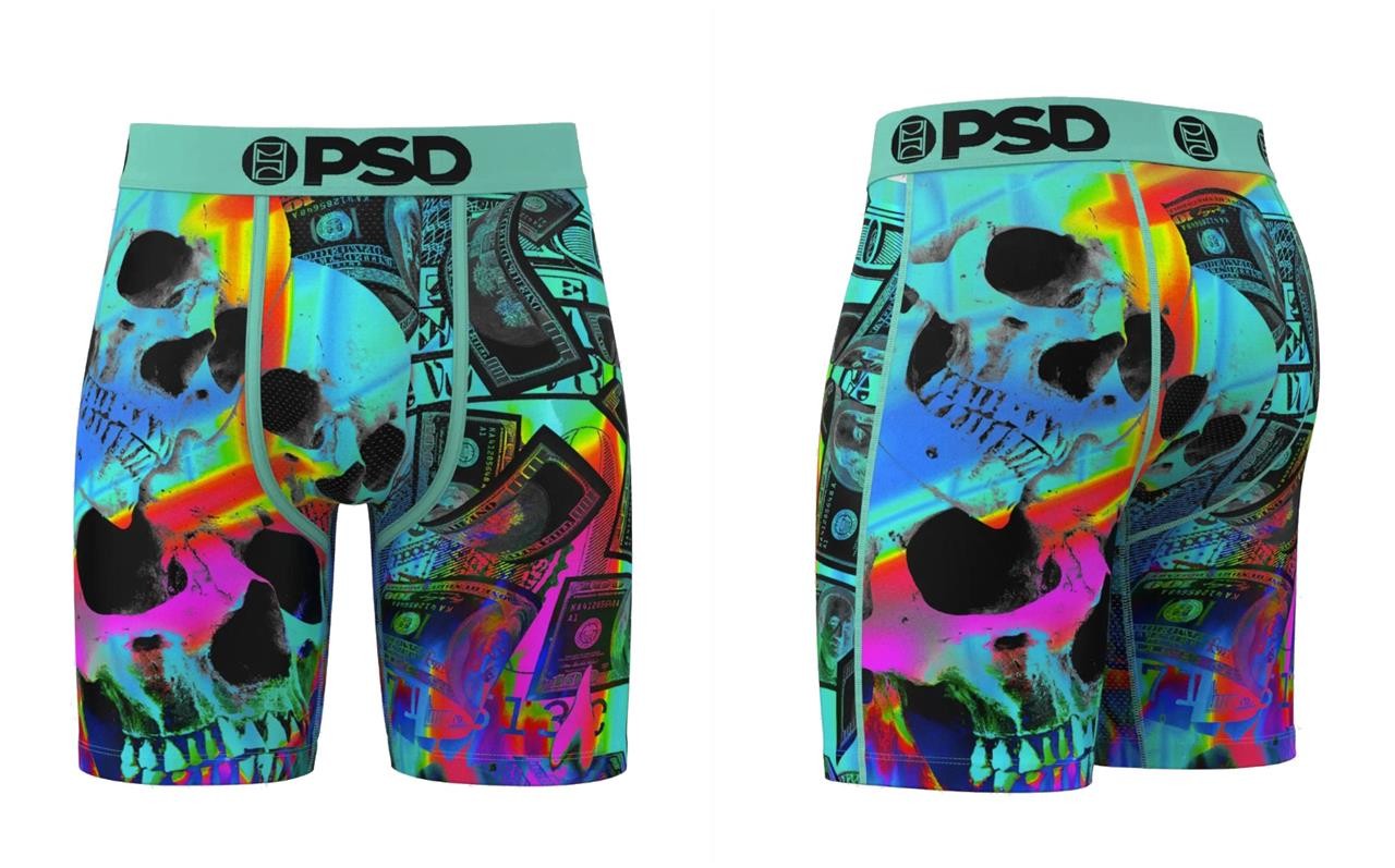 PSD “DEAD LOOT” $100 Bills Money Skulls Mesh Front & Back Boxers Mn’s NWT