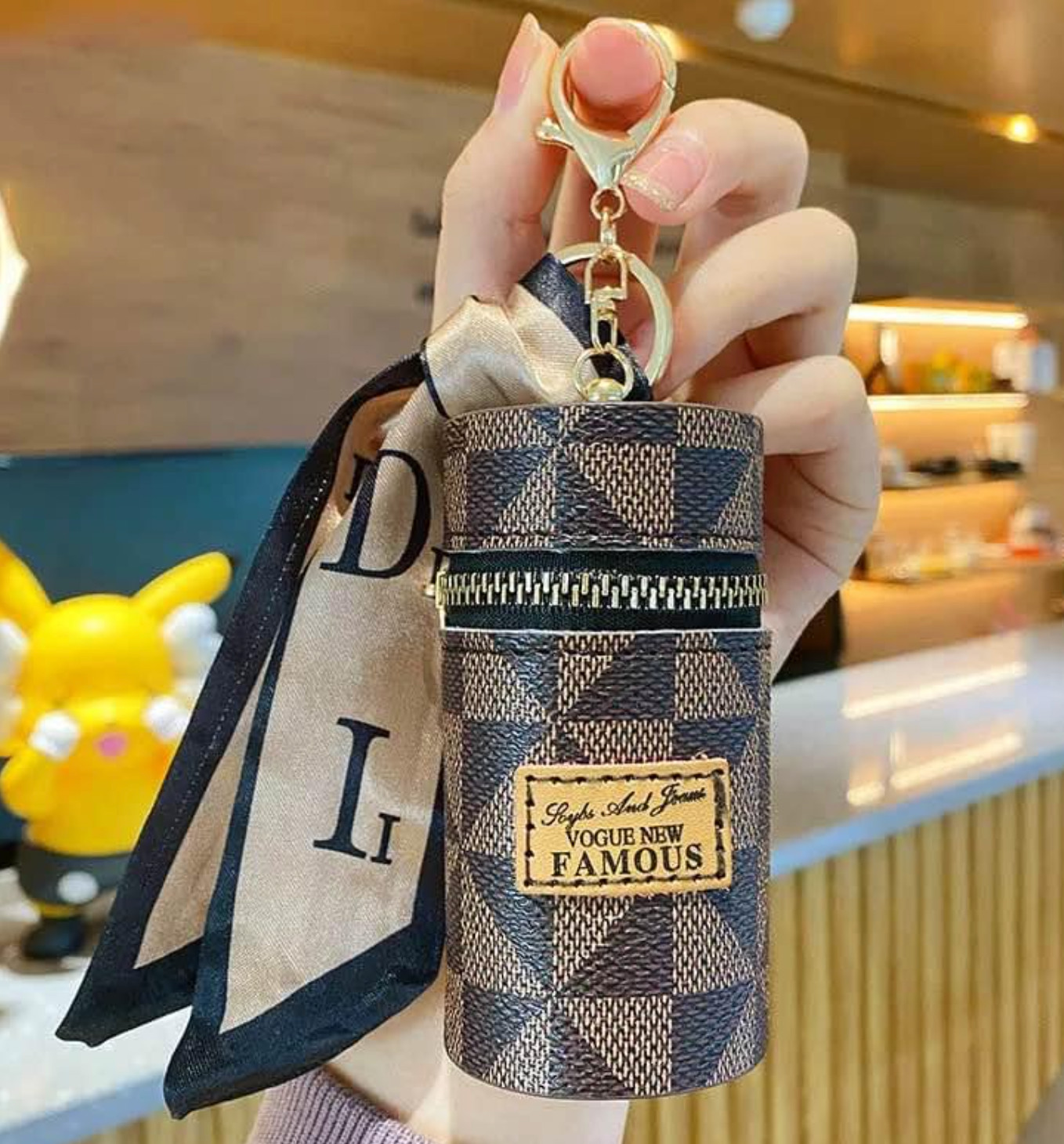 USA Seller – Luxury Lipstick holder keychain bag pendant