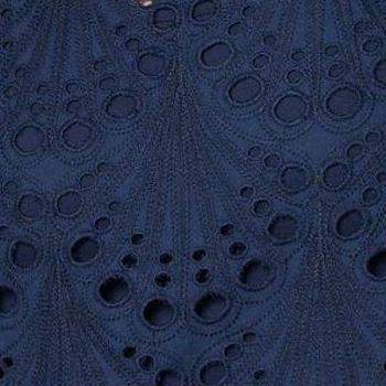 BEAUTIFUL by Lawrence Zarian Women’s Top Sz M Tropical Eyelet Knit Blue A693047