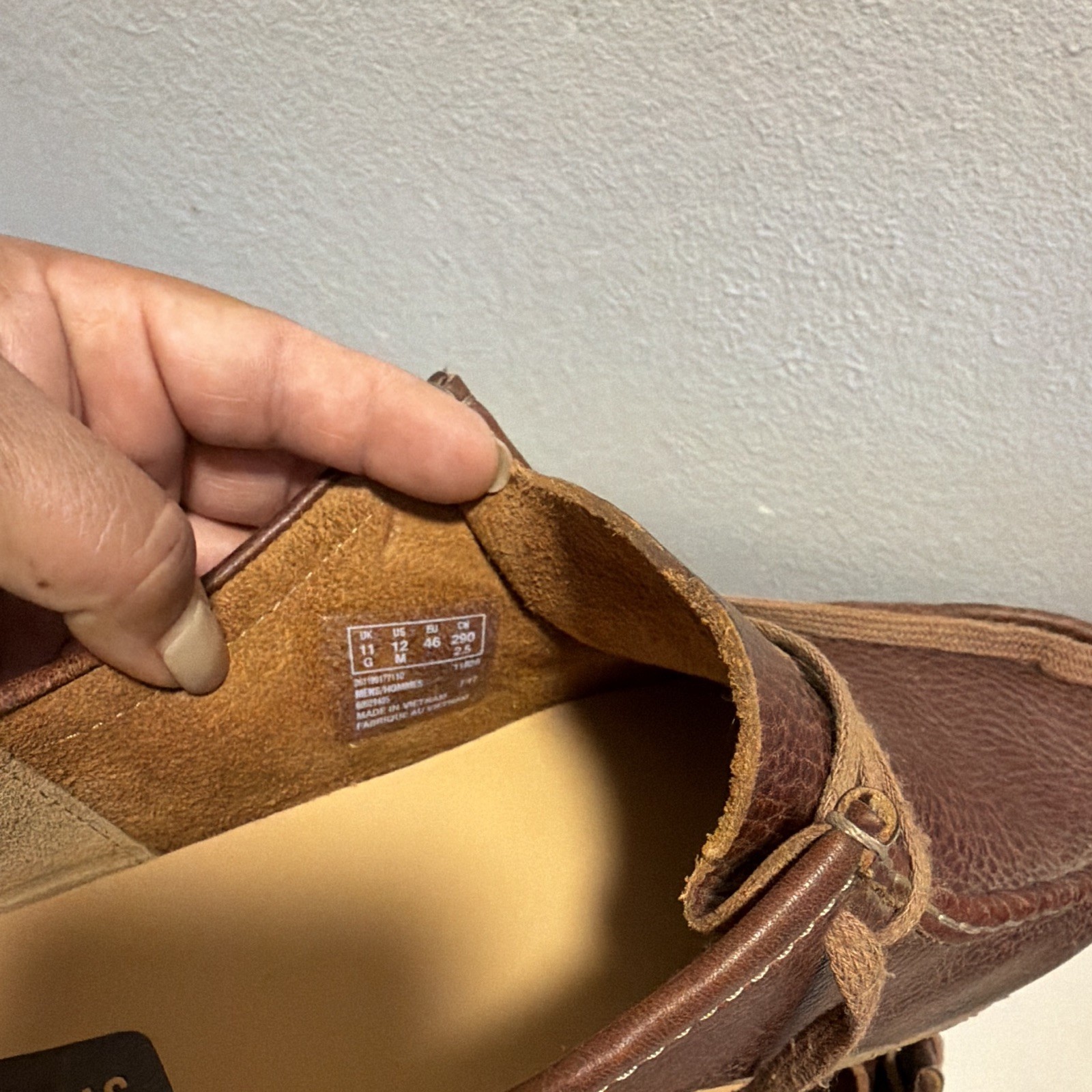 Clarks Wallabee Step Men’s Brown Synthetic Moc Toe Lace-Up Shoes US 12 M