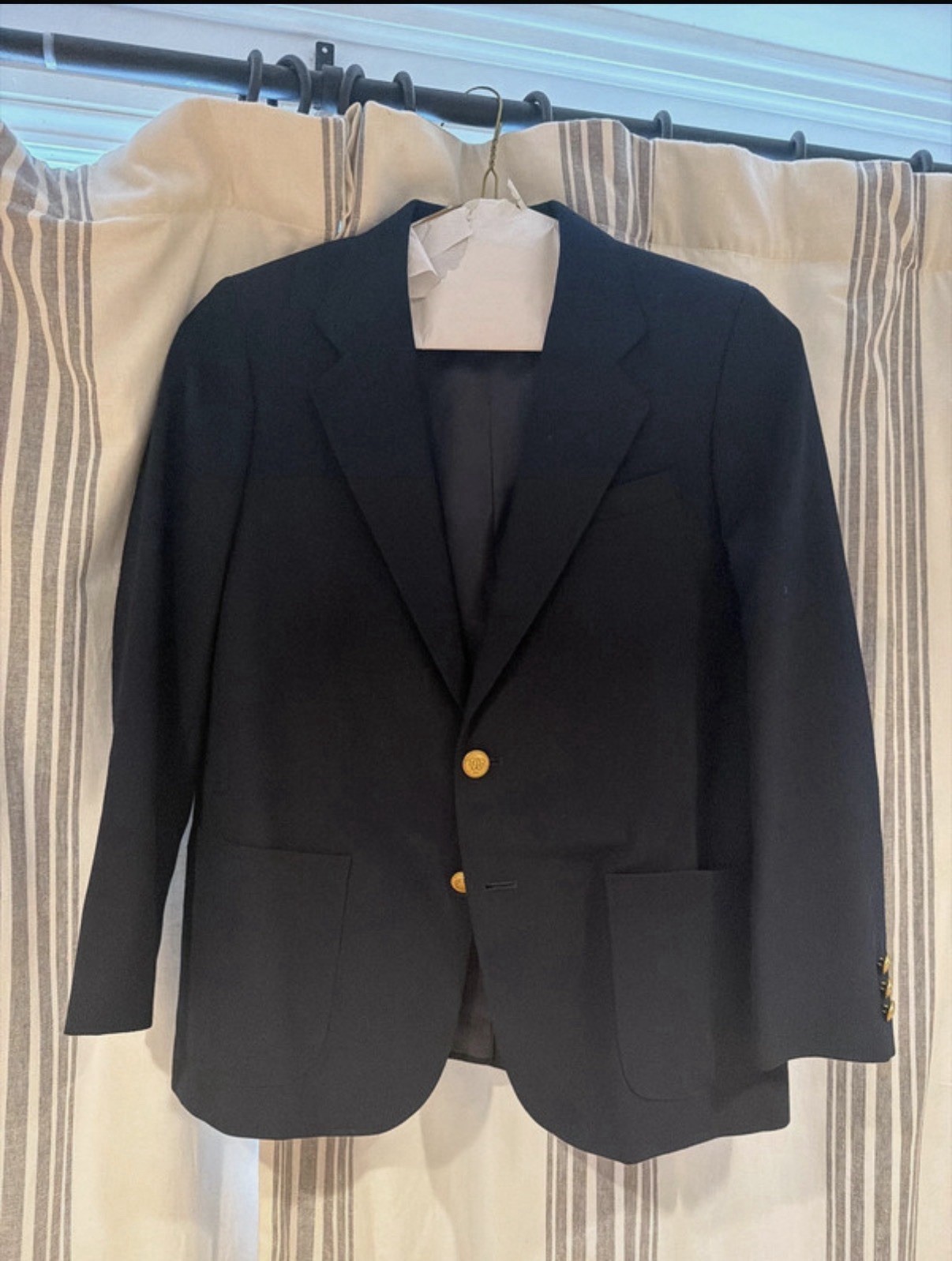 Lands’ End Navy Wool Twill 2-Button Single-Breasted Blazer 12H Notch Vent