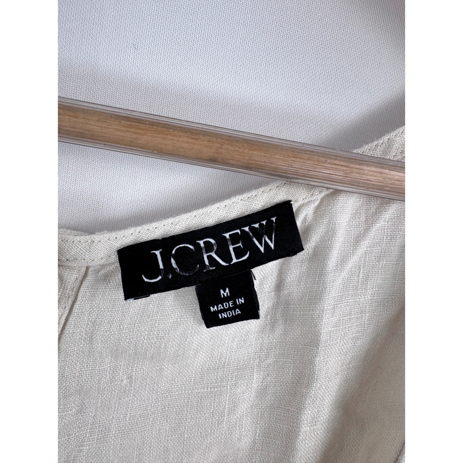 J.Crew Squareneck button-back top in linen relaxed loose money 90s sz M