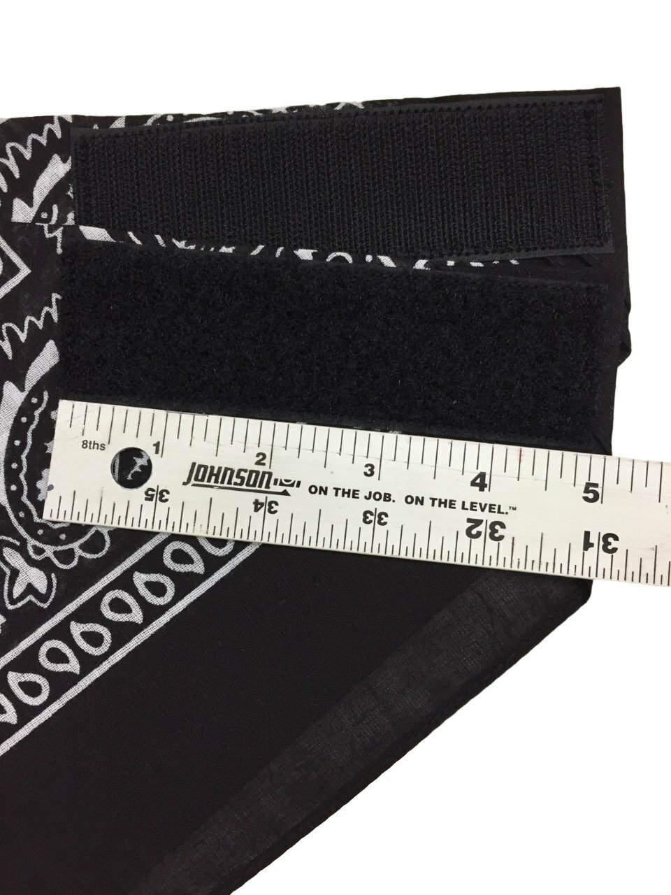 VELCRO®Brand ADJUSTABLE BLACK PAISLEY FACE COVER REVERSIBLE BIKER NECK BANDANA