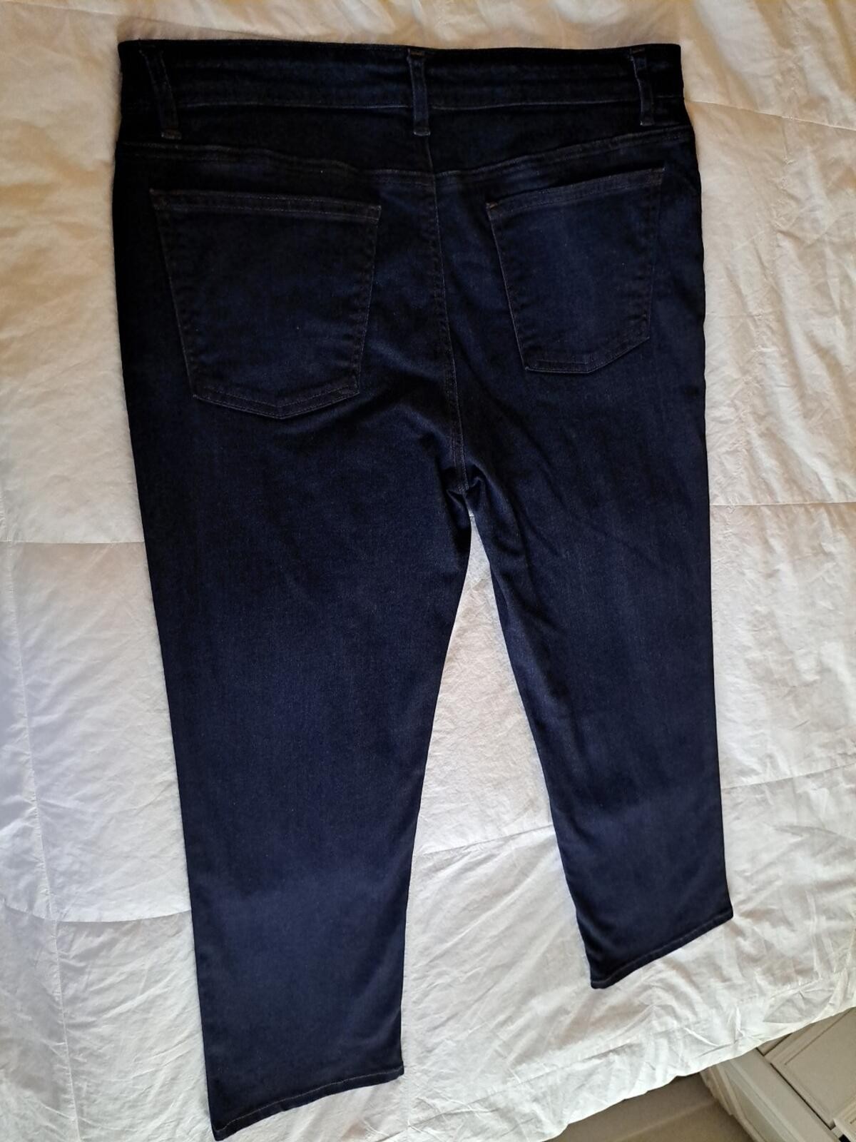 Eileen Fisher Organic Cotton Straight Ankle Jean Size 12 EUC Returns Accepted