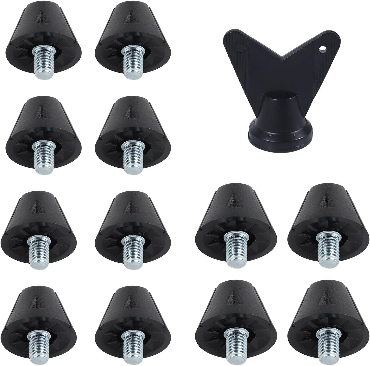 12Pcs Football Boot Studs, 0.51In & 0.63In Plastic Soccer Cleats Replacement Spi